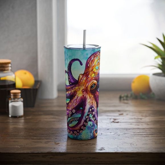 Watercolor Octopus 20oz Tumbler - Picture 2 of 6